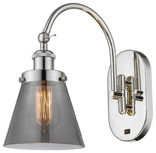 Cone Sconce, Polished Nickel, Plated Smoke, Plated Smoke