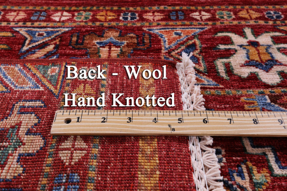 5' 8" X 8' 4" Super Kazak Khorjin Handmade Wool Rug - Q12913