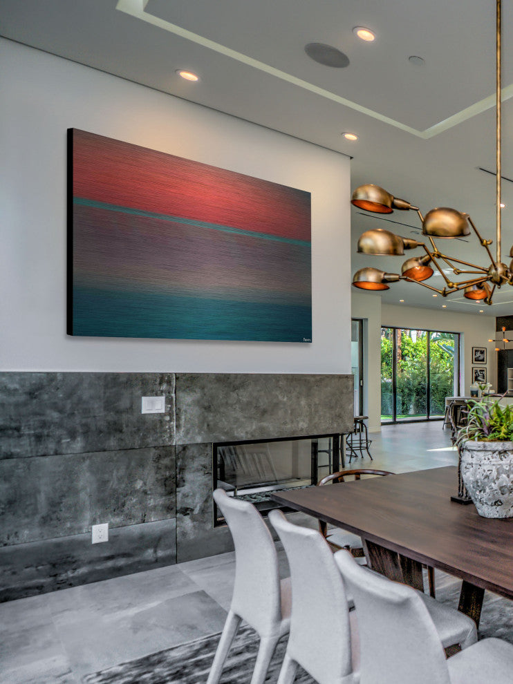 "Orange Sunset" Print on Brushed Aluminum, 45"x30"