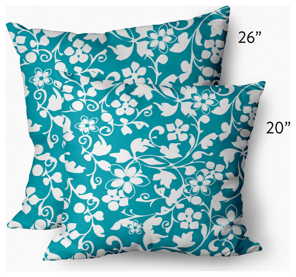 Evelyn Decorative Throw Pillow, Turquoise, 20"x20"