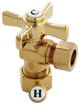 Kingston Brass 5/8" OD Comp X 1/2" OD Comp Angle Stop, Polished Brass
