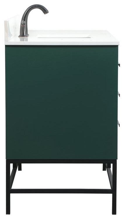 Home Living 22" Modern Green-Light Bathroom Vanity