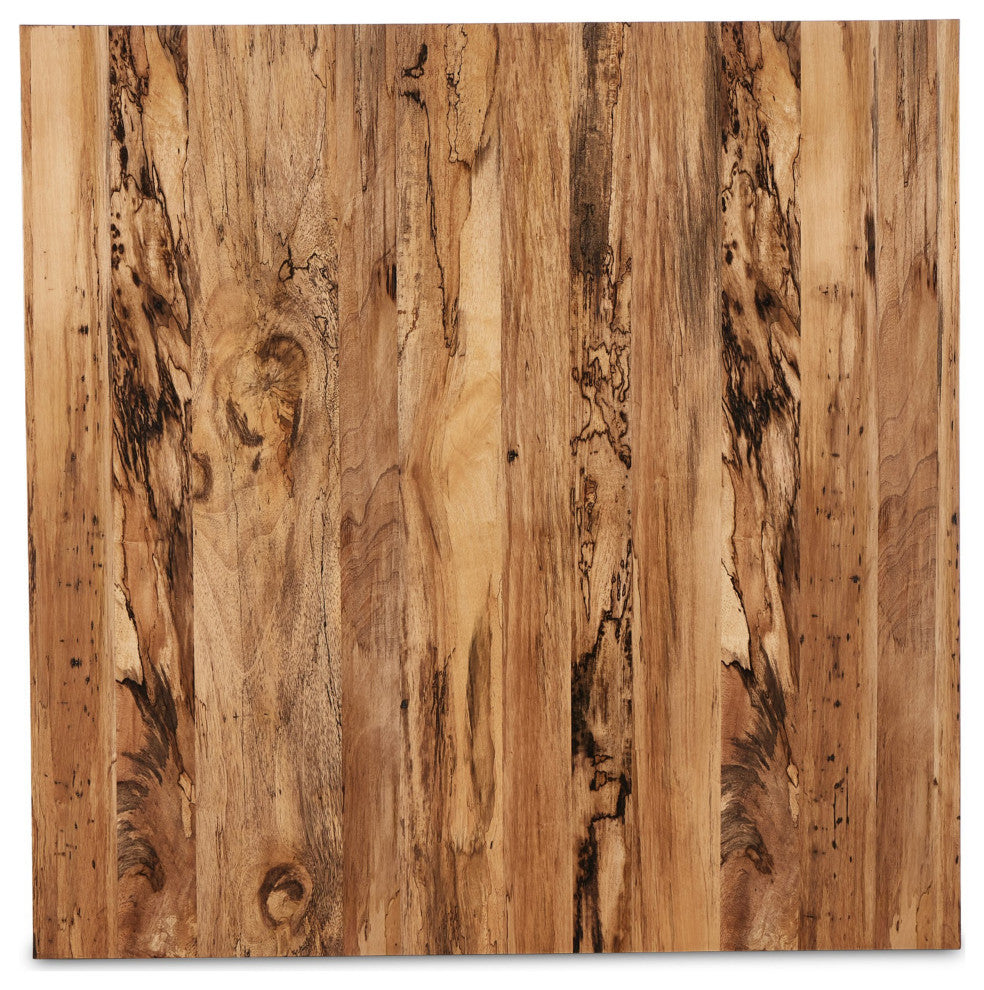 Hudson Large Square Coffee Table Spalted Primavera, Black Pine