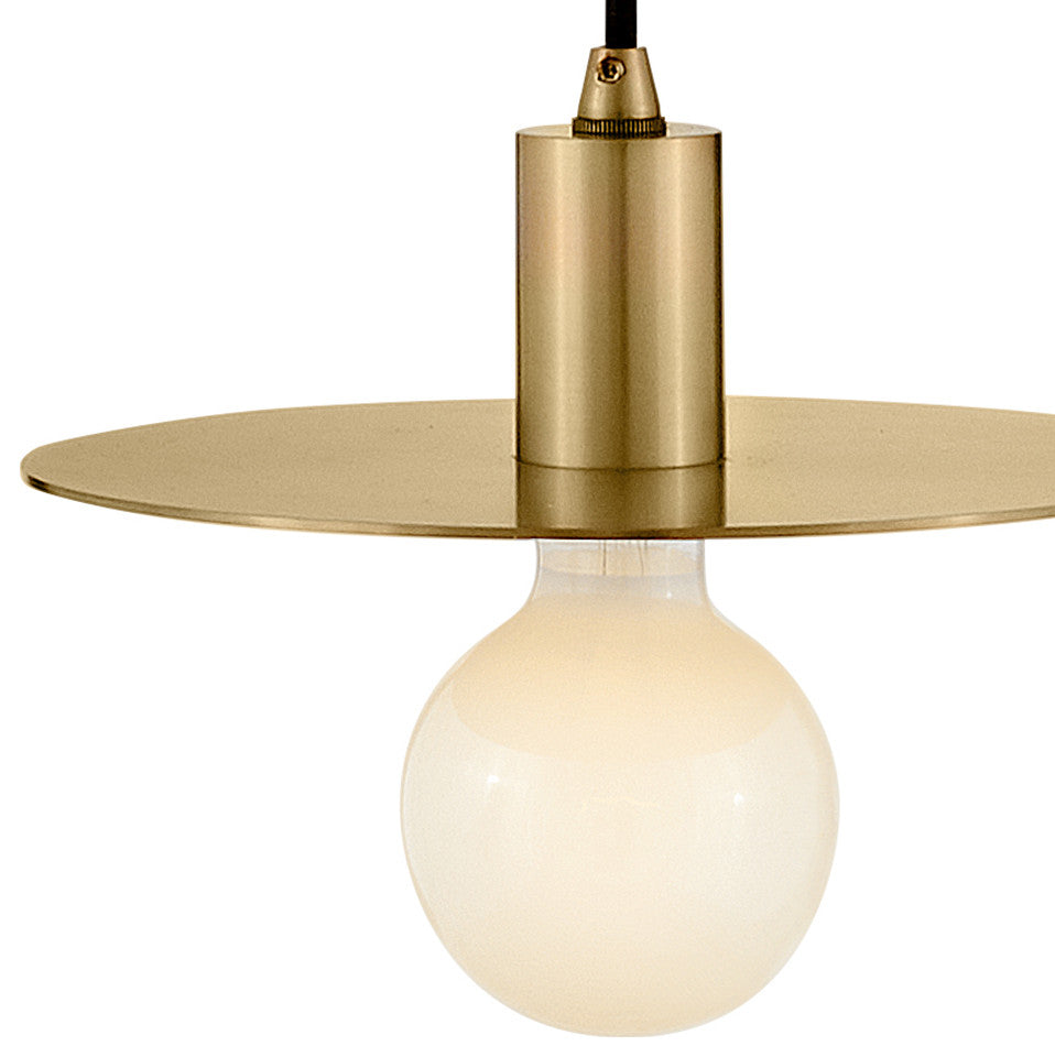 Lark Lulu 10" Small Convertible Pendant Light, Lacquered Brass