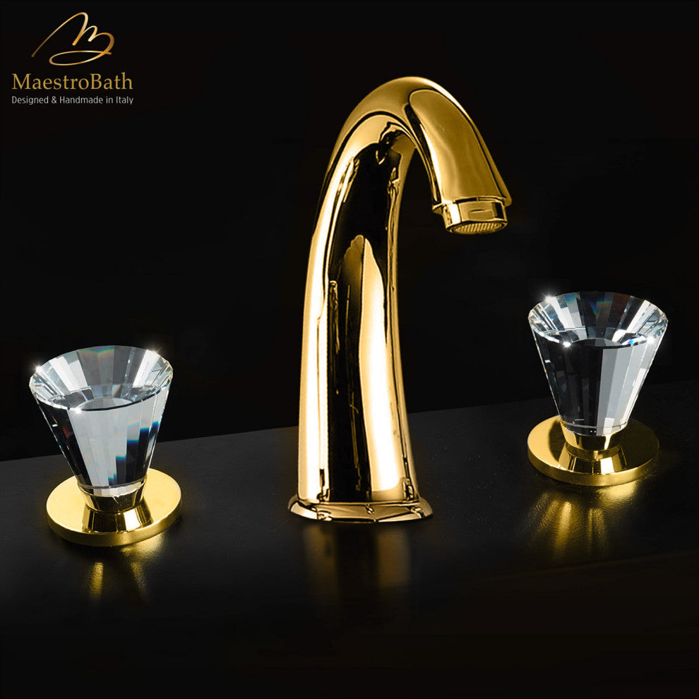 Artik Luxe 3-hole Bathroom Faucet, Gold, Without pop-up drain