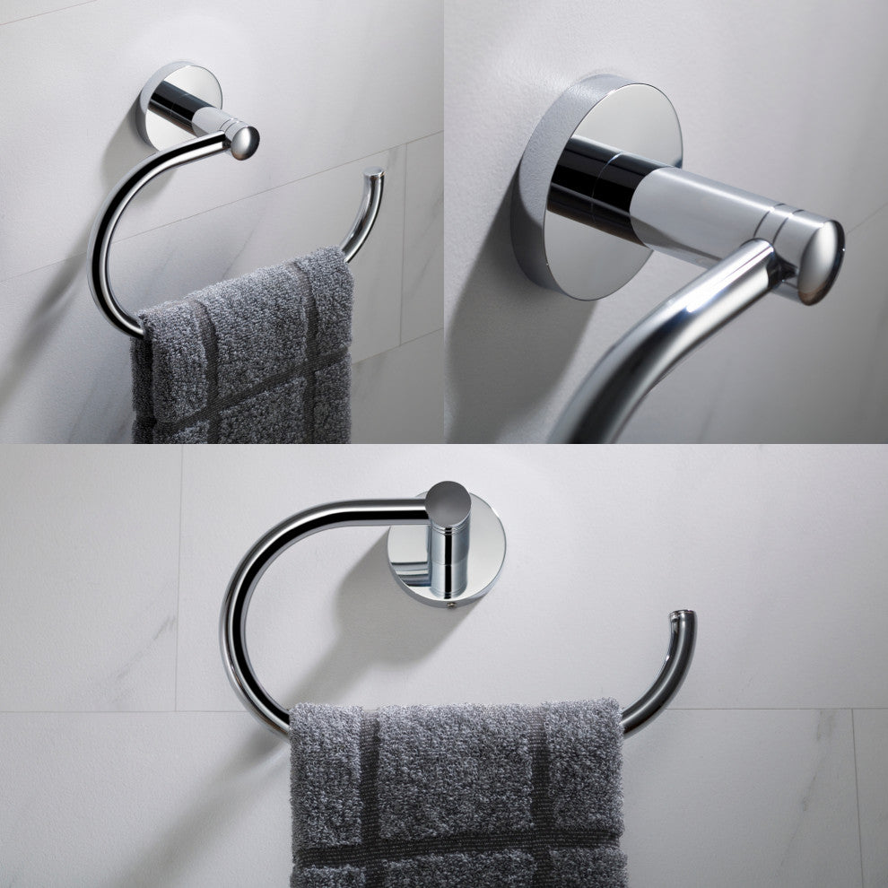 Elie Bathroom Towel Ring, Chrome