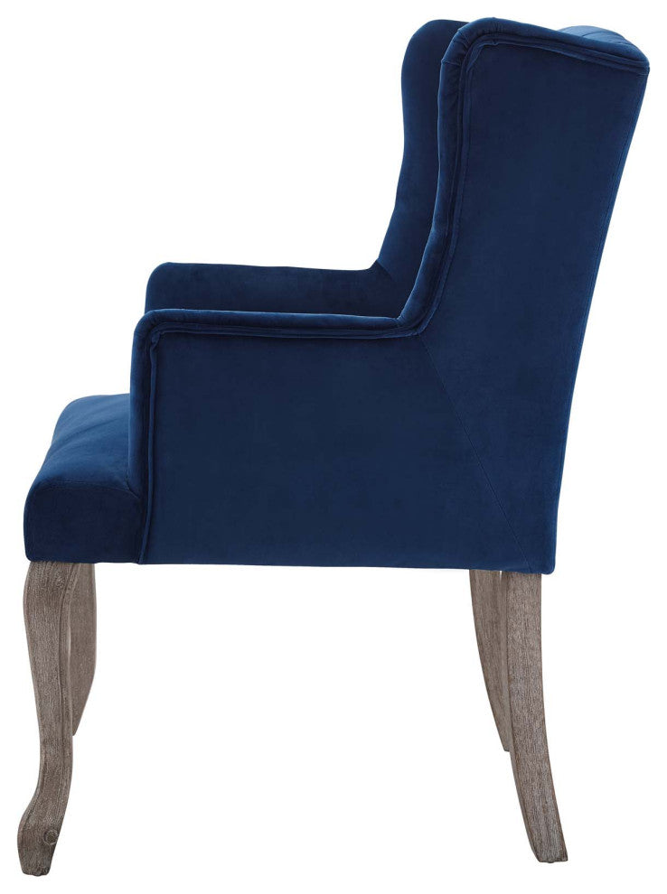 Side Dining Chair, Set of 2, Velvet, Blue Navy, Modern, Cafe Bistro Restaurant