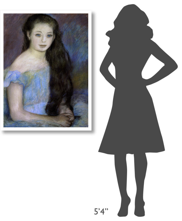 "Young Girl With Dark Brown Hair" Print by Pierre-Auguste Renoir, 29"x38"