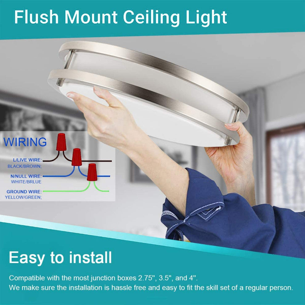 36W LED Ceiling Light Fixture, 13" Flush Mount Light Fixture
