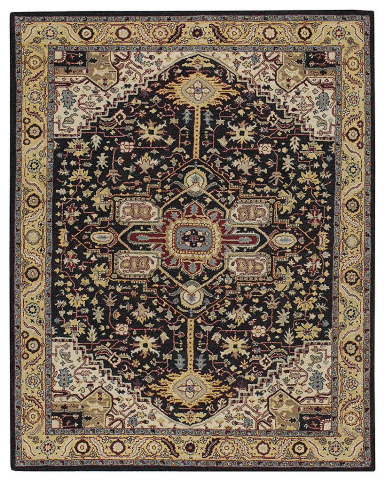 Capel Smyrna-Serapi Ebony Yelloy 3158_350 Hand Tufted Rugs - 5' X 8' Rectangle