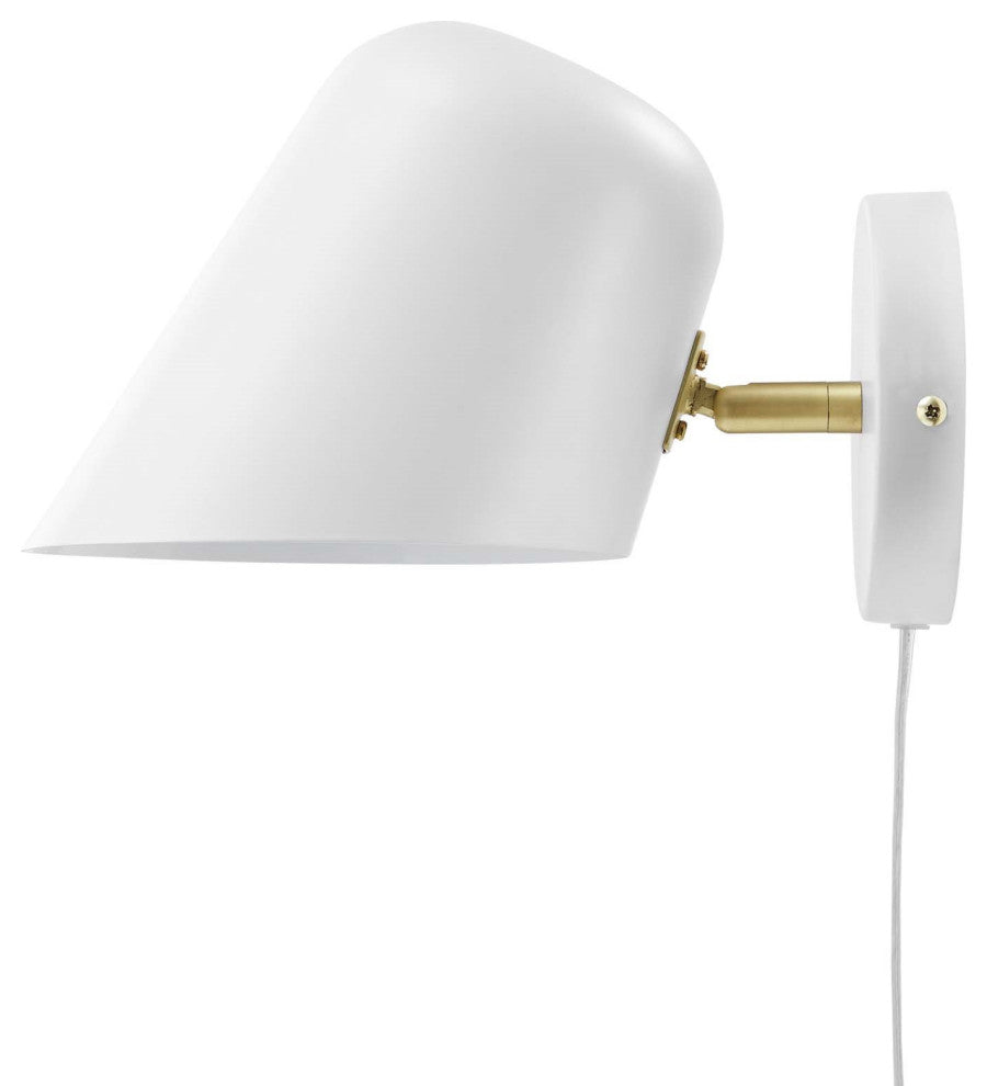 Sconce Wall Lamp Light Fixture, White, Metal, Modern Cafe Bistro Hospitality
