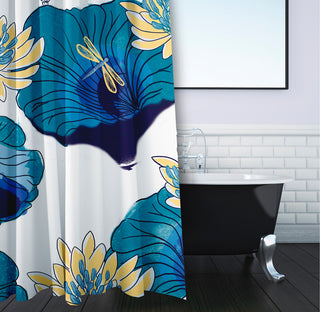 70"Wx73"L Lotokoi Shower Curtain, Blue