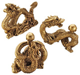 Set of 3 Dragons of Fortune Statues