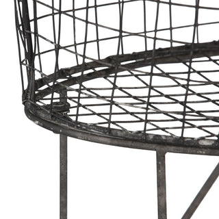 Vintage Metal Laundry Basket With Wheels, Black