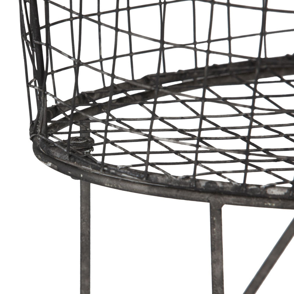 Vintage Metal Laundry Basket With Wheels, Black