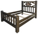 Barnwood Style Timber Peg Diamond Bed, Driftwood, Full