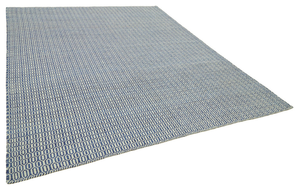 Rug N Carpet - Handwoven Modern Design 8' 1'' x 10' 0'' Wool Flatweave Kilim Rug