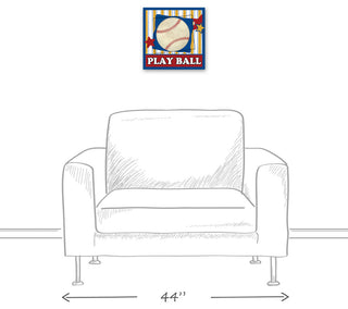 Play Ball Baseball 12x12 Canvas Wall Art