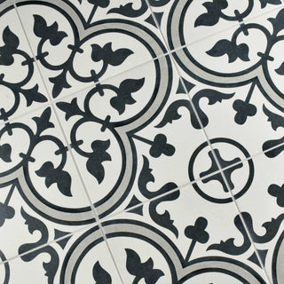 Arte Encaustic Porcelain Floor and Wall Tile, Grey