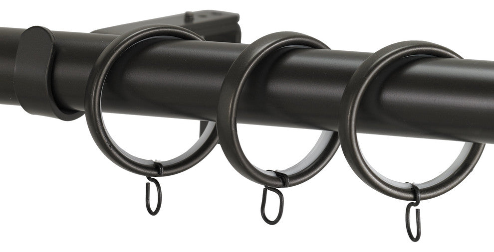 Versailles Non-Telescoping Curtain Rod With Metro Rings, Bronze, 48