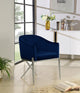 Xavier Velvet Dining Chair, Navy, Chrome Legs