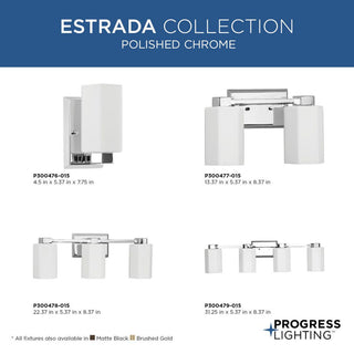 Estrada Collection 2-Light Contemporary Bath and Vanity Light, Polished Chrome
