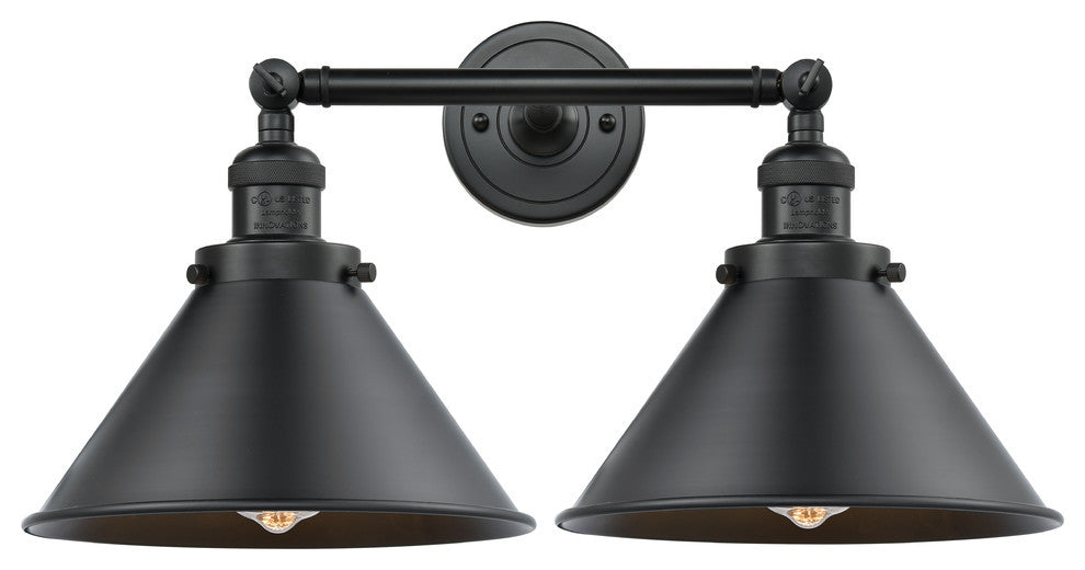 Briarcliff 2-Light Bath Fixture, Matte Black
