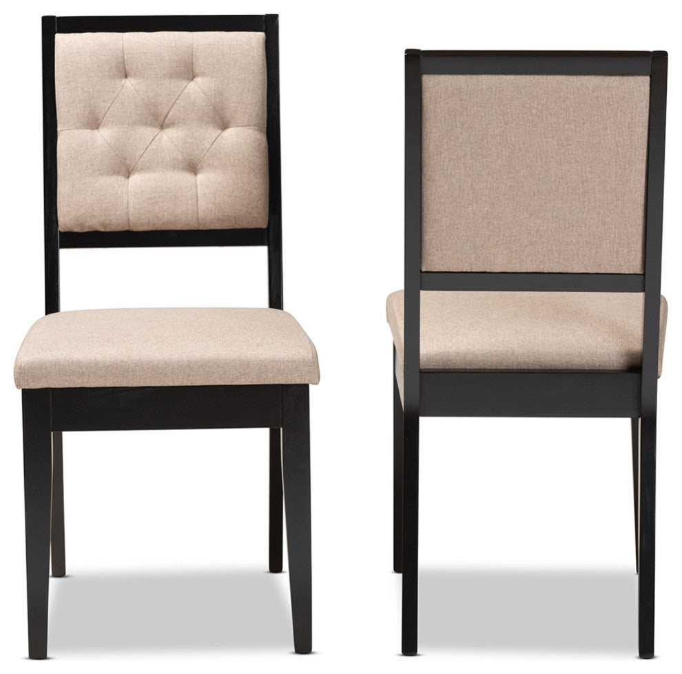 Lakenya Modern 2-Piece Dining Chairs, Sand