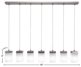 Nouvelle 7-Light Cord Linear Pendalier, Graphite/Square White Muslin