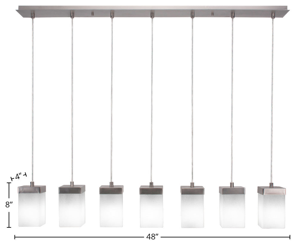 Nouvelle 7-Light Cord Linear Pendalier, Graphite/Square White Muslin