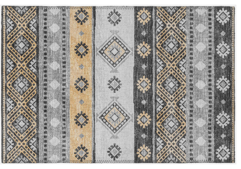 Indoor/Outdoor Sedona SN12 Midnight Machine Washable 1'8" x 2'6" Rug
