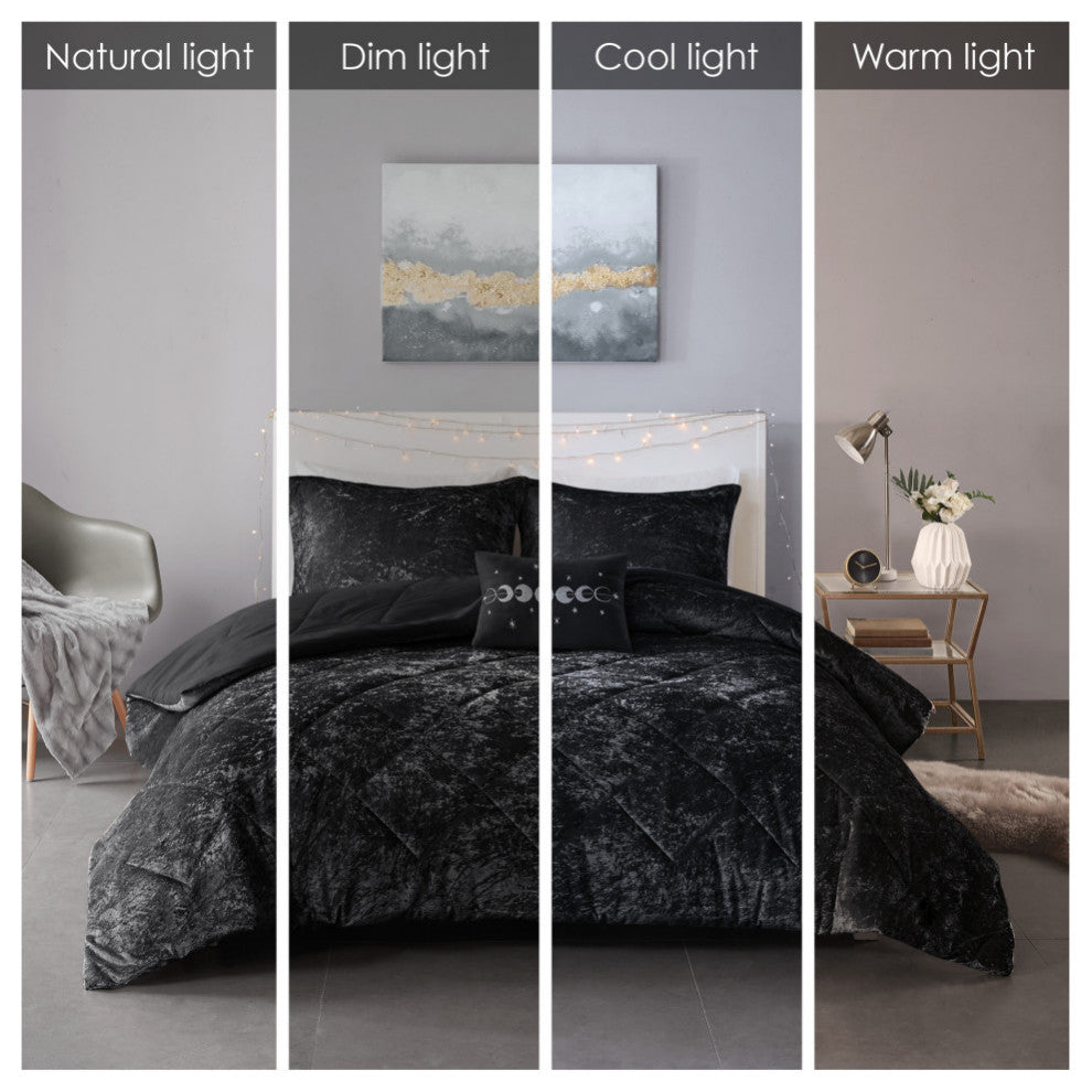 Intelligent Design Felicia Crushed Velvet 4-Piece Comforter Set