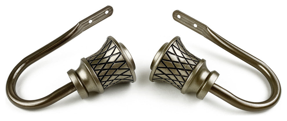 Verena Curtain Holdback, Pair, Antique Brass