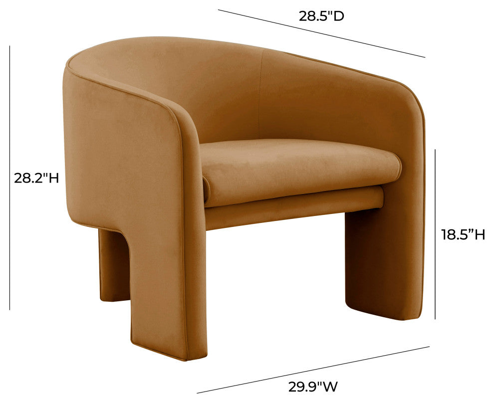 Marla Cognac Velvet Accent Chair
