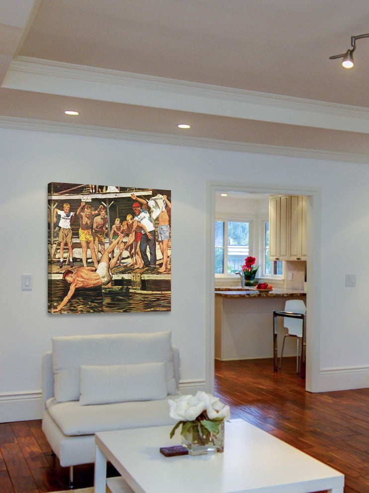 "Wet Camp Counselor" Painting Print on Canvas by Austin Briggs