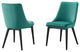 Side Dining Chair, Set of 2, Teal Blue, Velvet, Modern, Cafe Bistro Hospitality