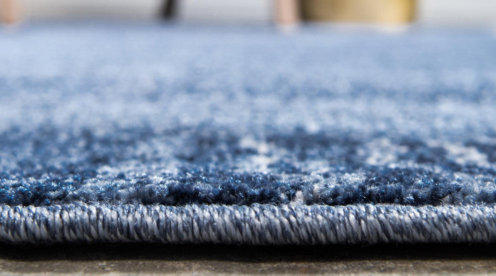 Rug Unique Loom Del Mar Navy Blue Round 6' 0 x 6' 0