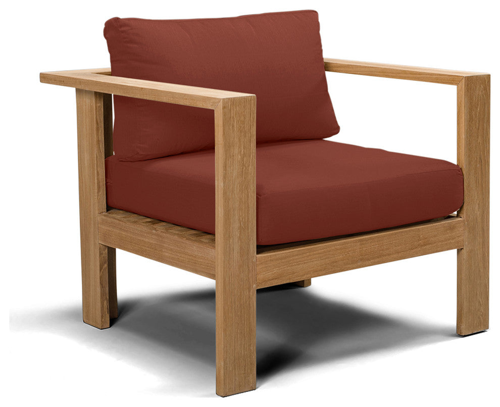 Ando Teak 4 Piece Loveseat Set, Canvas Henna