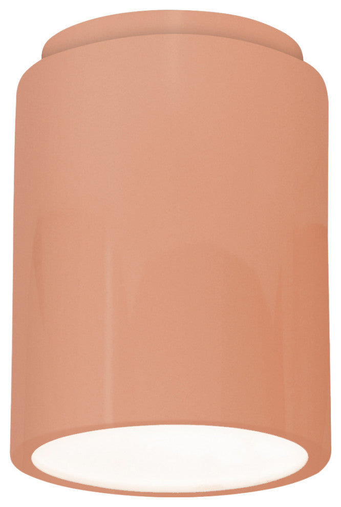 Radiance Cylinder Outdoor Flush-Mount, Gloss Blush, LED
