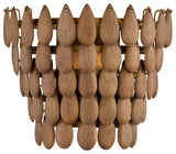 Capital Lighting 654411 Ravi 12" Tall Wall Sconce - Light Wood / Patinaed Brass
