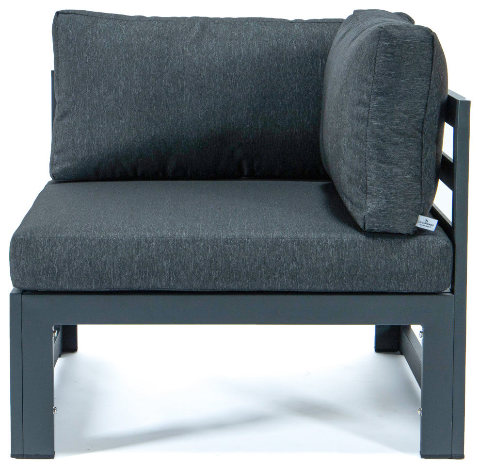 Chelsea 8-Piece Patio Sectional Black With Cushions, Black