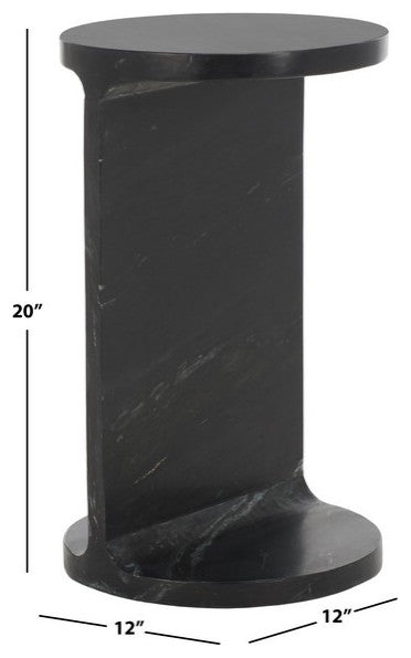 Safavieh Couture Melinda Marble "C" Accent Table Black
