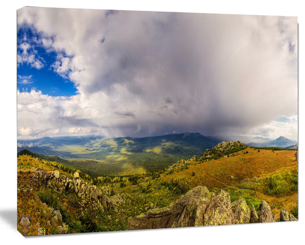 Stormy Sky with Clouds Panorama, Landscape Canvas Art Print, 40"x30"