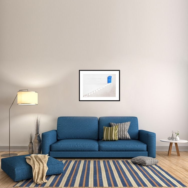 "The Blue Gate" Framed Digital Print by Linda Wride, 38"x29"