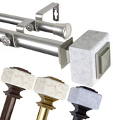 Aubree 1" Diameter Double Curtain Rod, Bronze, 48-84"