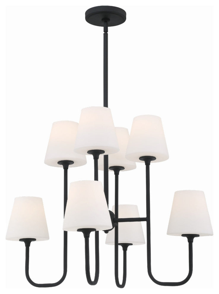 Crystorama Lighting Group KEE-A3008 Keenan 8 Light 28"W Abstract - Black Forged