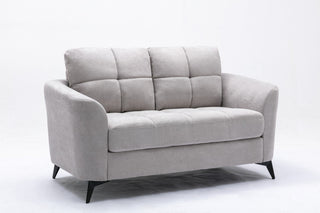 Callie Woven Fabric Loveseat, Light Gray