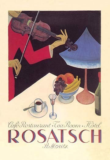 Rosatsch: Cafe -Restaurant - Tea Room - Hotel - Gallery Wrapped Canvas Art