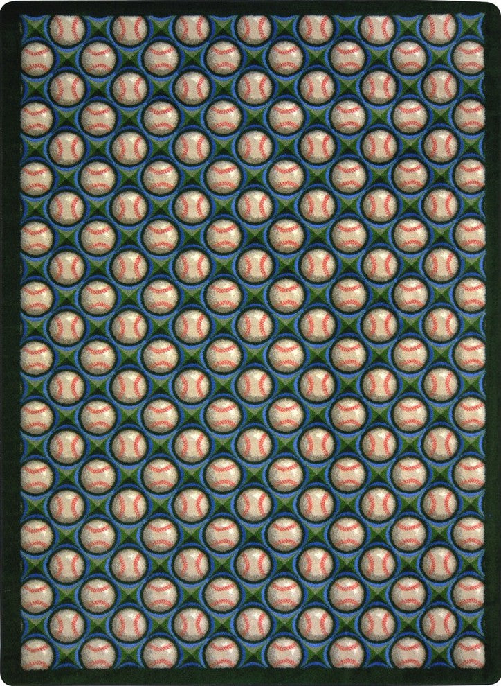 Games People Play Rug, Bases Loaded, 5'4"x7'8", Spring Training