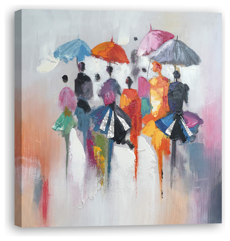 Abstract Hand Painted Rain in Memory Wall Decor Artwork